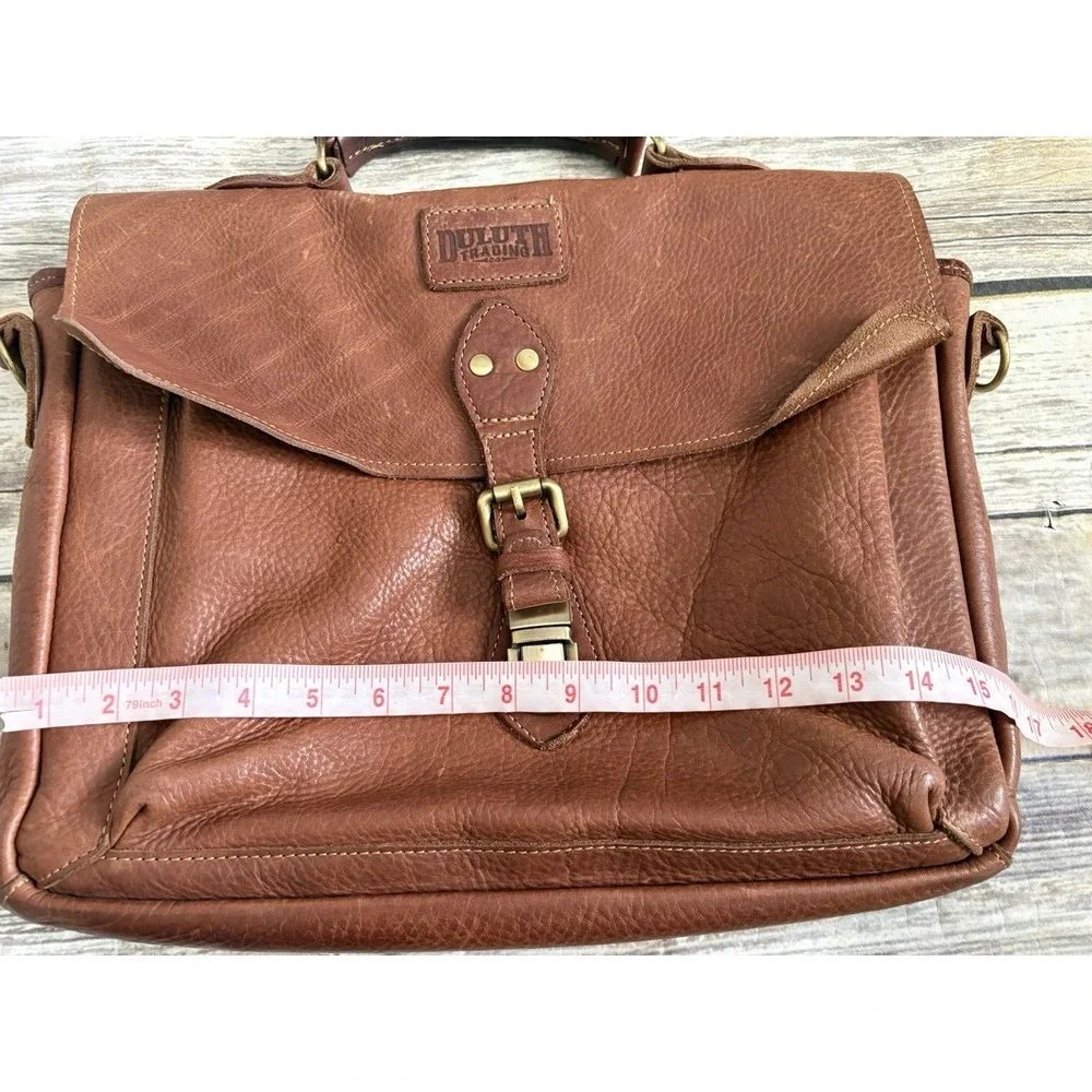 Duluth Lifetime Leather All-Business Briefcase Brown Leather - Picture 12 of 13